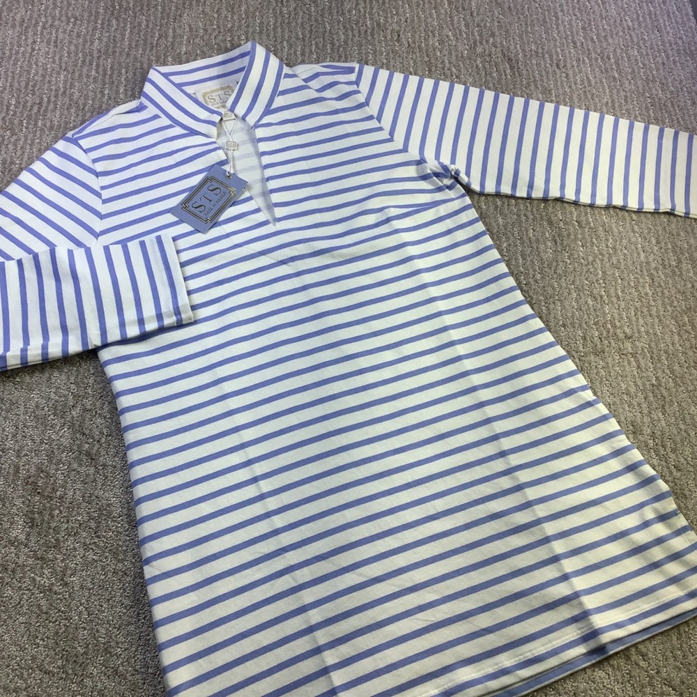 STS Sail to Sable Long Sleeve Blue White Striped Top SP2641 Size M NWT